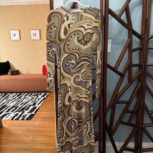 Zara long sleeve paisley print maxi dress